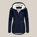 Women's Winter Jacket with Adjustable Hood and Soft Sherpa Lining for Cold Weather