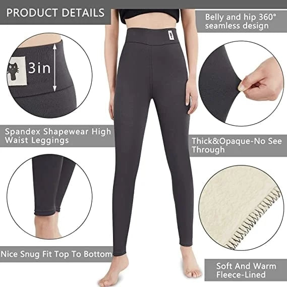 High Waist Fleece Lined Leggings for Women
