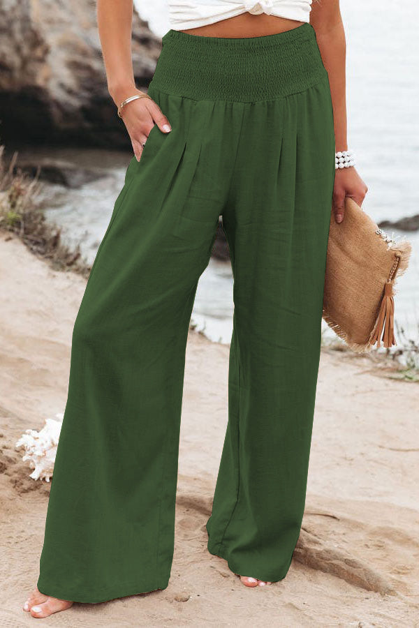 Women's Pants with High Waist and Wide Leg Fit