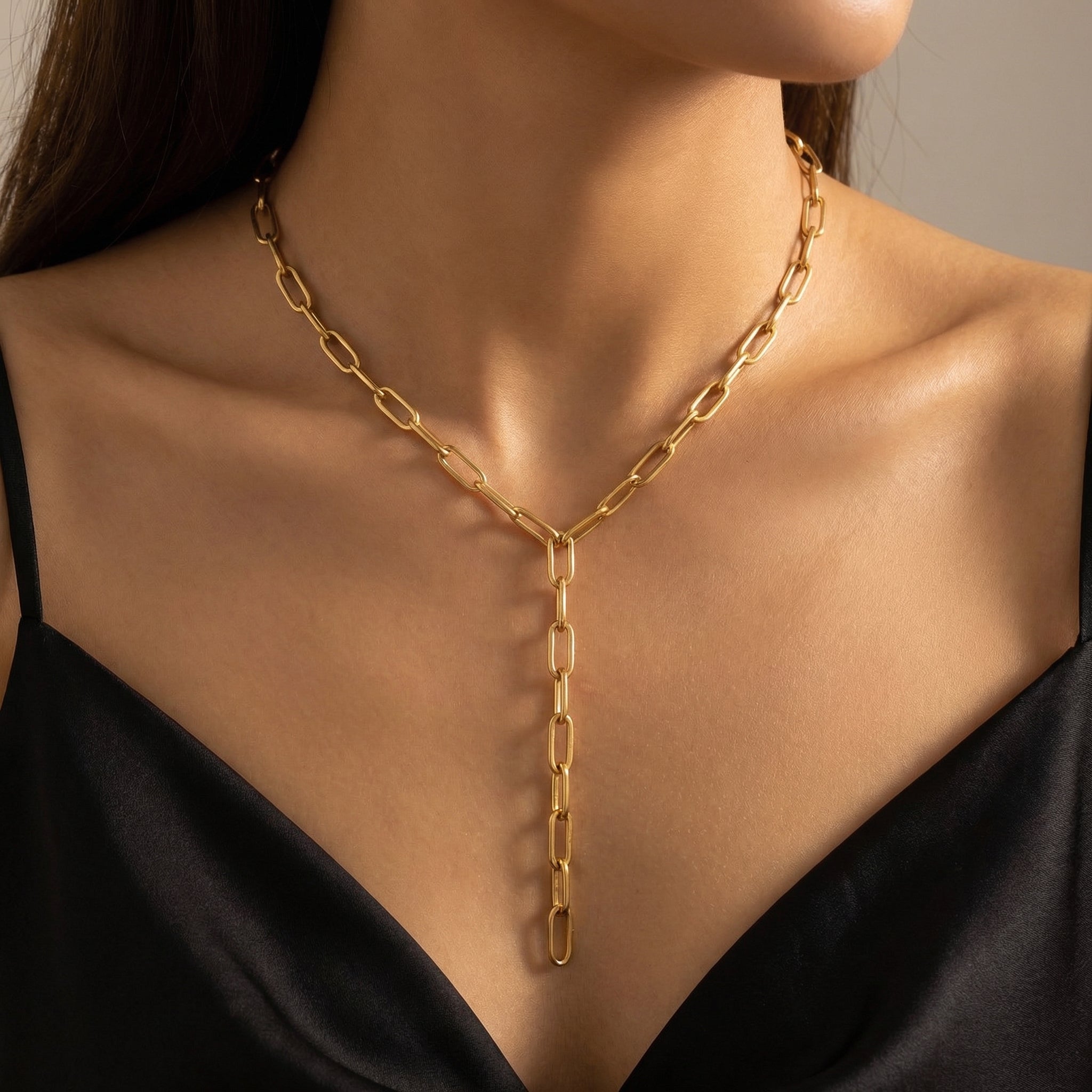 Aveline Chain Lariat Necklace