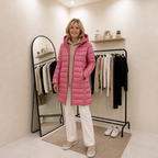 Women's Ultralight Down Jacket with Detachable Hood and Weather Protection