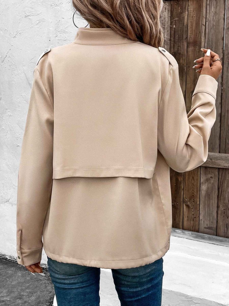 Casual Light Jacket for Women with Snap Buttons and Chest Pockets
