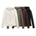 Lightweight Women's Winter Jacket with Hood and Hidden Pockets for Versatile Style