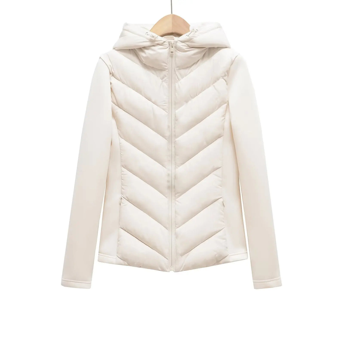 Lightweight Women's Winter Jacket with Hood and Hidden Pockets for Versatile Style