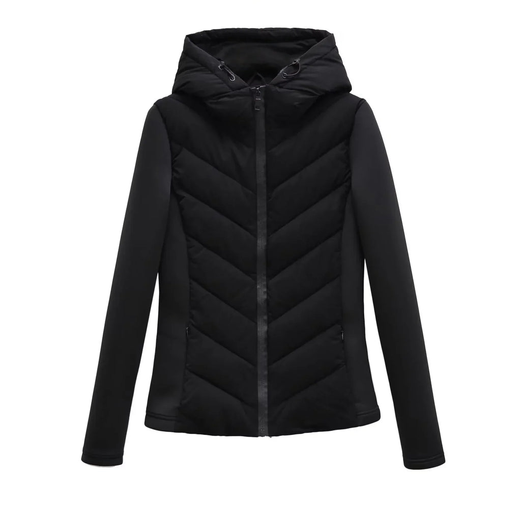 Lightweight Women's Winter Jacket with Hood and Hidden Pockets for Versatile Style