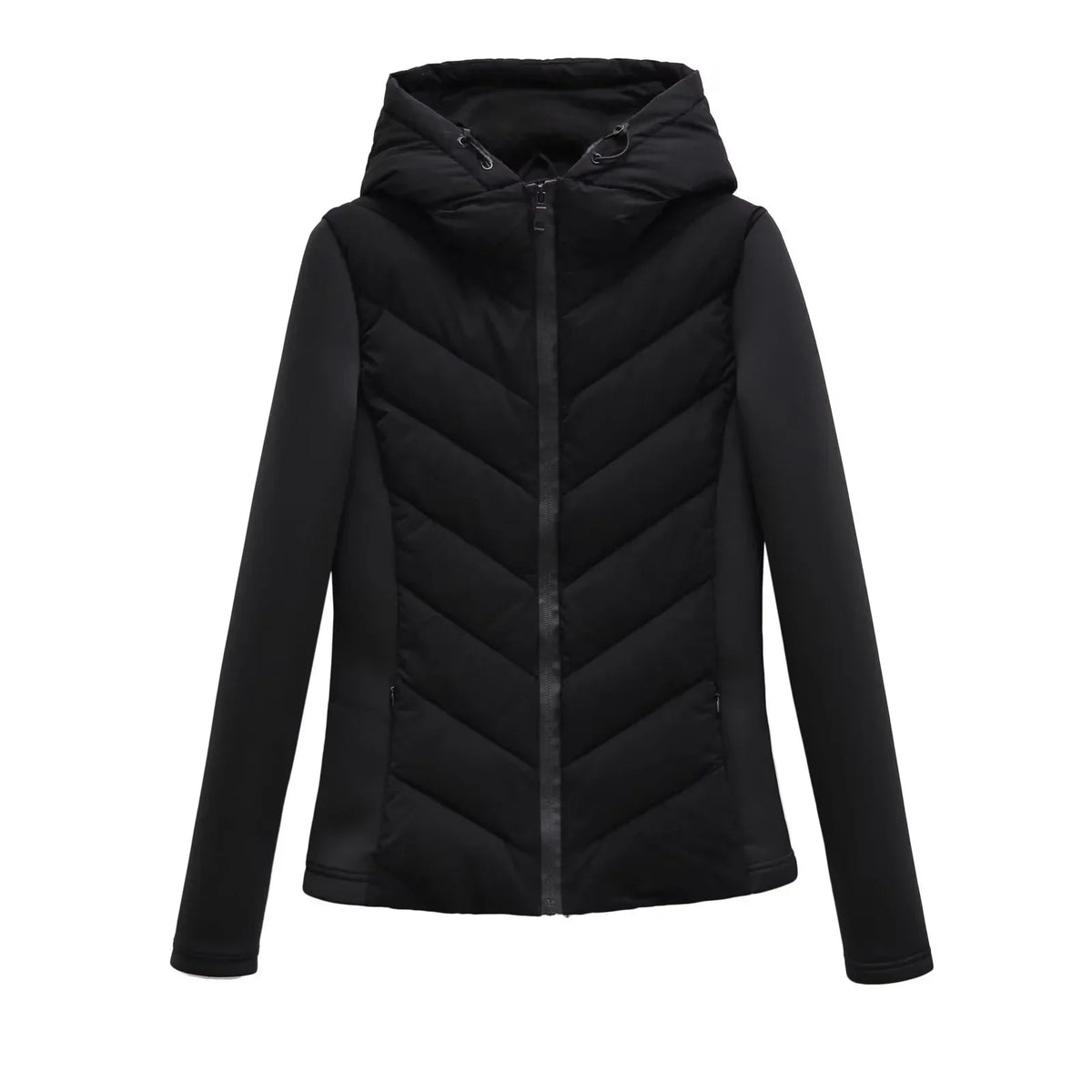 Lightweight Women's Winter Jacket with Hood and Hidden Pockets for Versatile Style