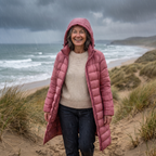 Women's Ultralight Down Jacket with Detachable Hood and Weather Protection