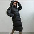 Long Hooded Puffer Coat for Women - Winter Protection and Comfort